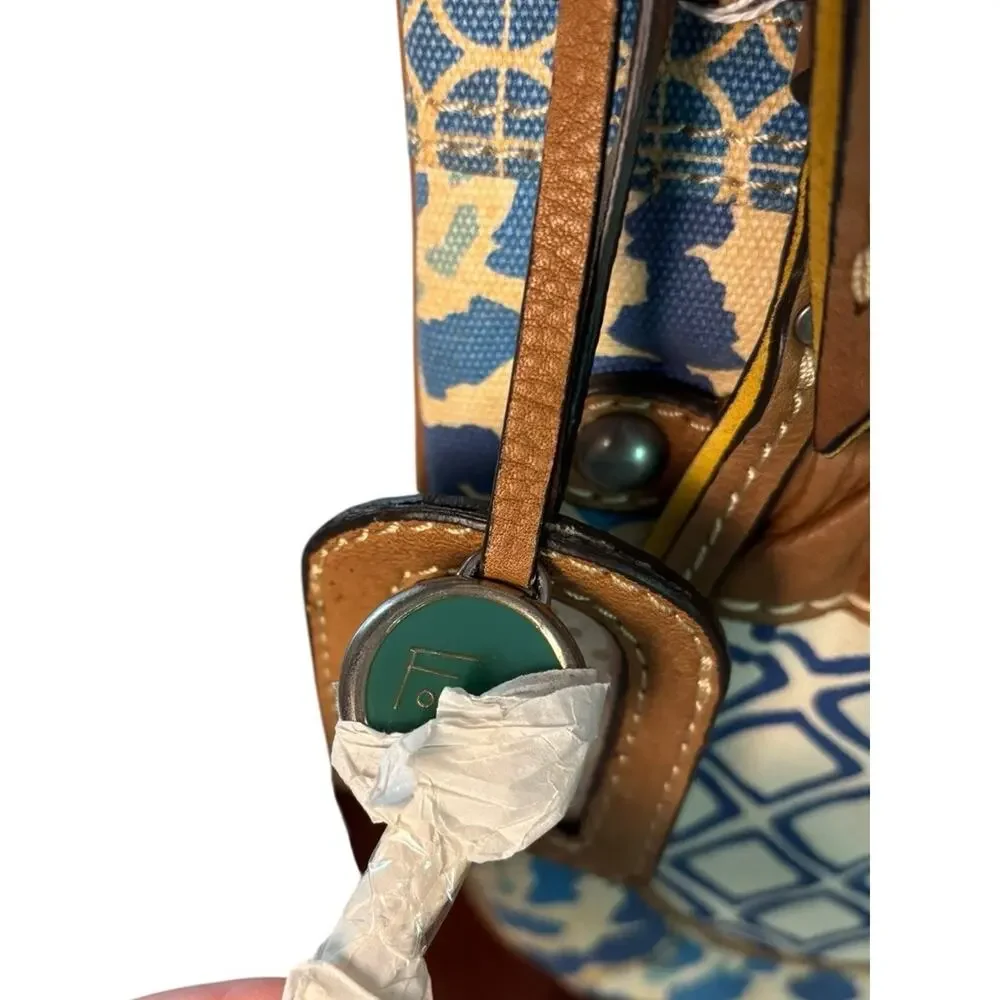 Fossil Crossbody Canvas With Leather Trim Boho 11